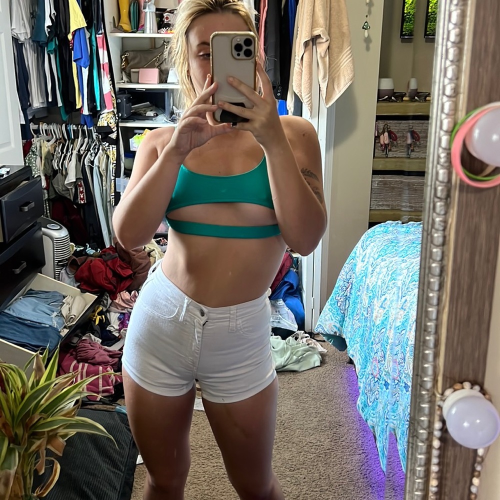 White Short Denim high waisted Shorts